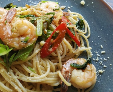 Krevetkali spagetti